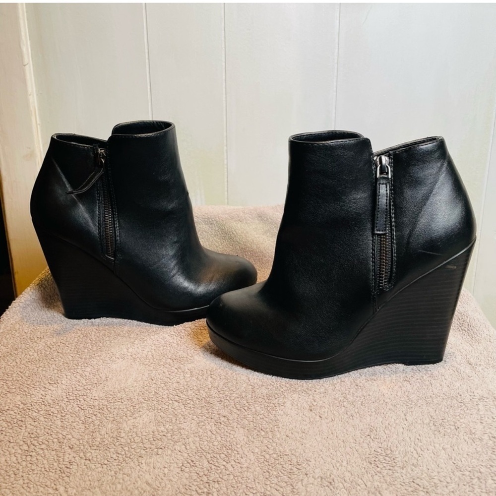 Women's Black Wedge Ankle Boots